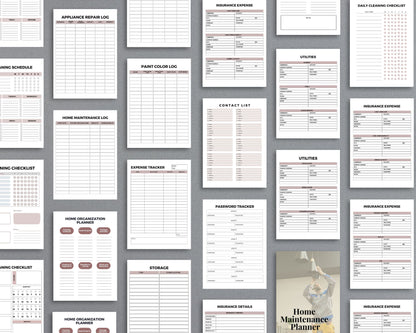 Home Maintenance Planner – Track Repairs, Expenses & Cleaning Schedules | Printable PDF