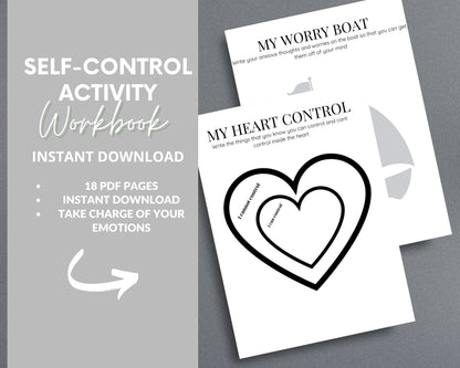 Self-Control Activity Book – Develop Emotional Regulation & Decision-Making Skills | Printable PDF