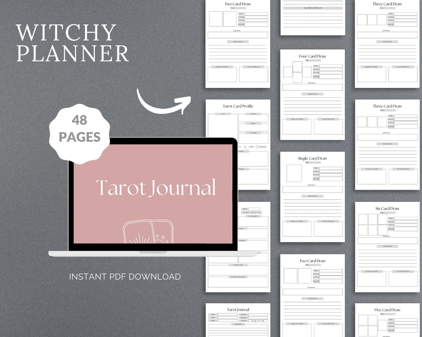 Tarot Journal – Record Readings, Interpretations & Spiritual Insights | Printable PDF