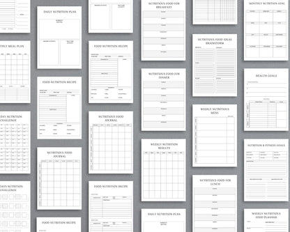 Nutrition Planner – Track Meals, Set Health Goals & Improve Wellness | Printable PDF