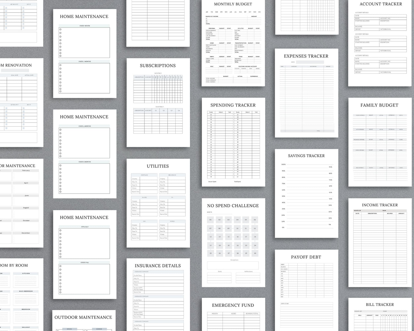 Household Management Planner – Organize Finances, Chores & Home Maintenance | Printable PDF
