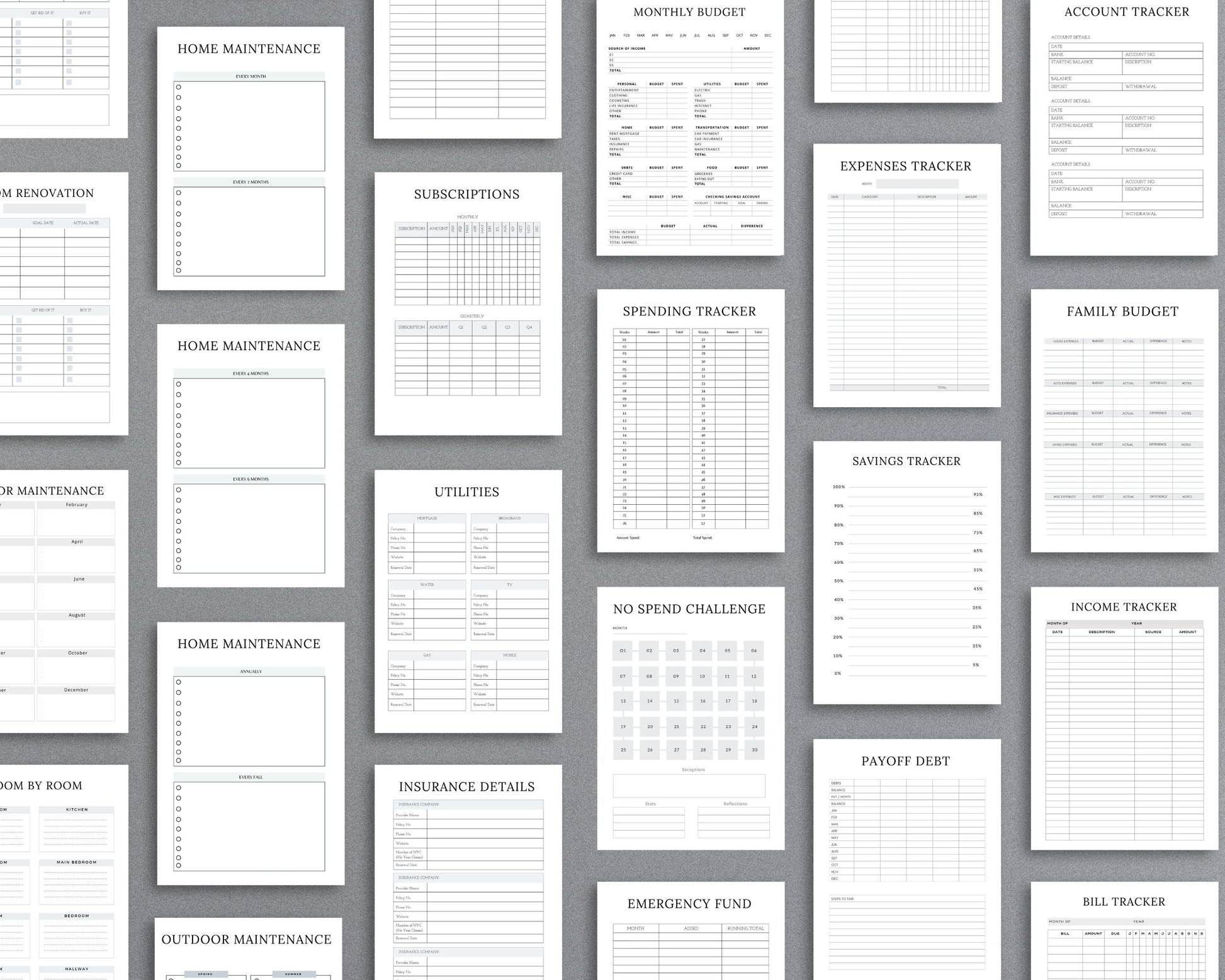 Household Management Planner – Organize Finances, Chores & Home Maintenance | Printable PDF