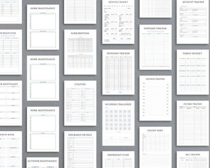 Household Management Planner – Organize Finances, Chores & Home Maintenance | Printable PDF
