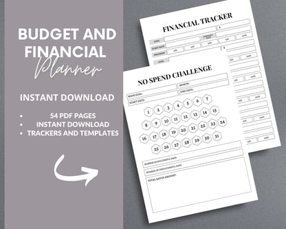 Budget & Financial Planner – Track Expenses, Save Money & Manage Finances | Printable PDF