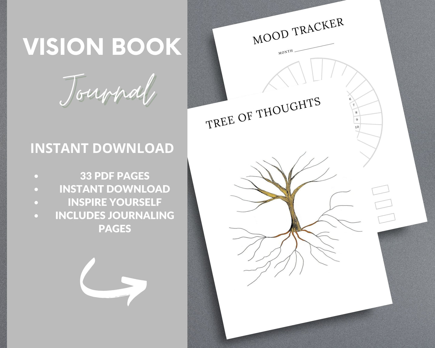 Vision Book Journal – Manifest Your Dreams & Set Life Goals | Printable PDF 