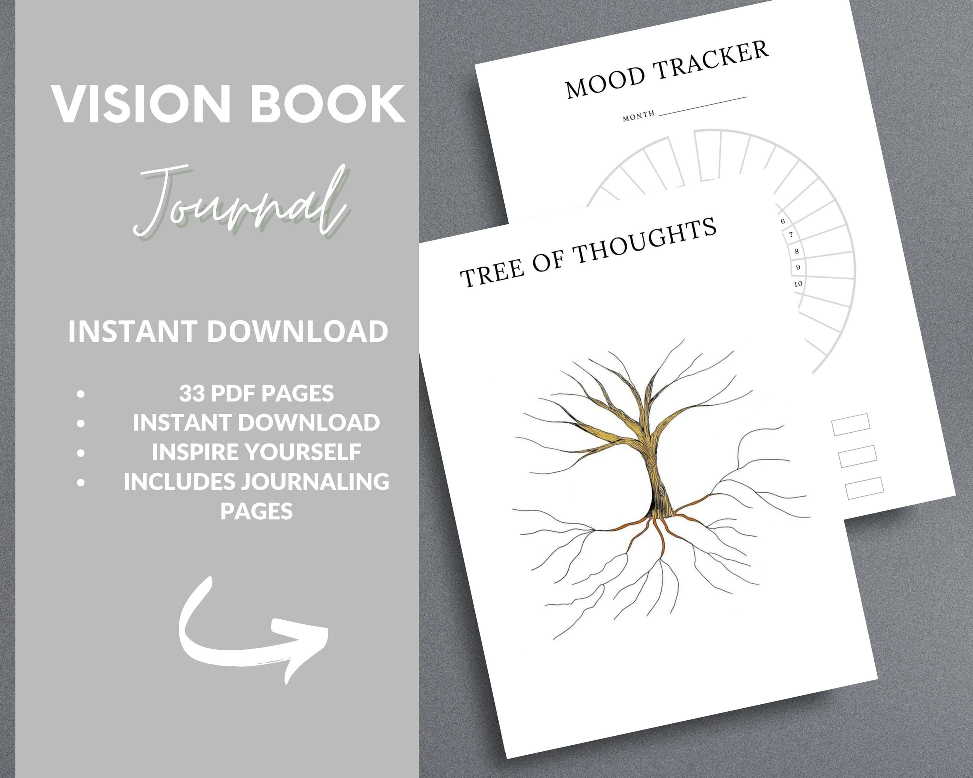 Vision Book Journal – Manifest Your Dreams & Set Life Goals | Printable PDF 