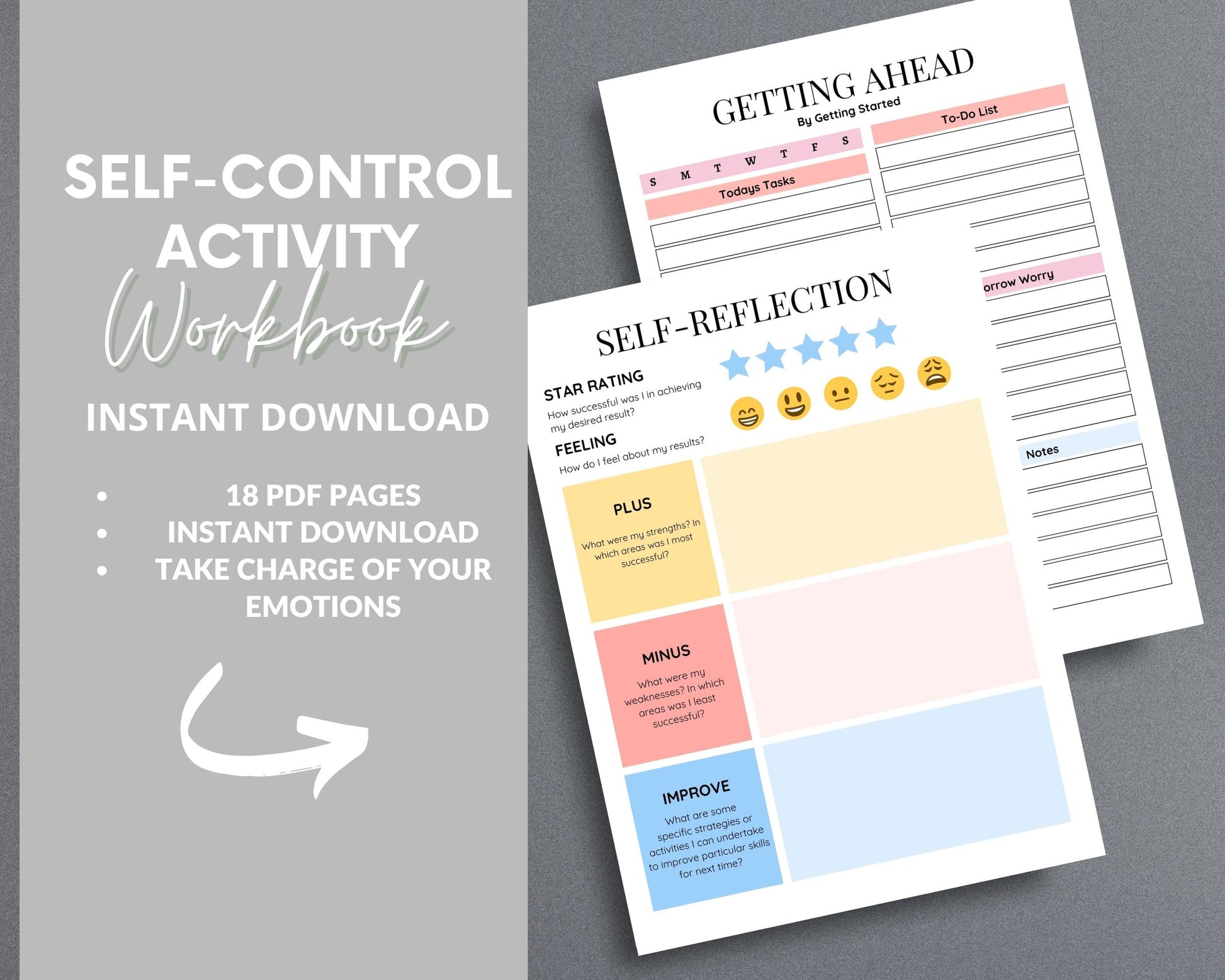 Self-Control Activity Book – Develop Emotional Regulation & Decision-Making Skills | Printable PDF