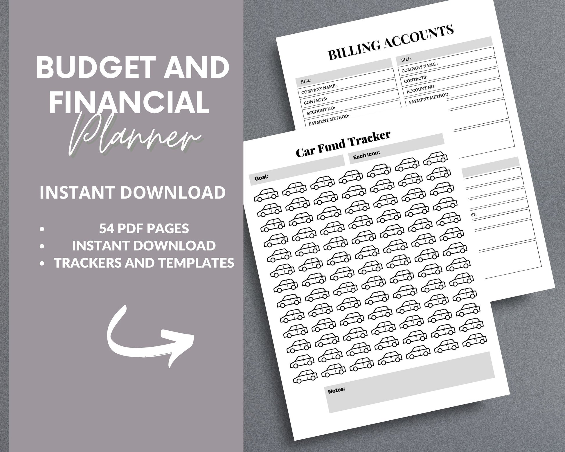 Budget & Financial Planner – Track Expenses, Save Money & Manage Finances | Printable PDF