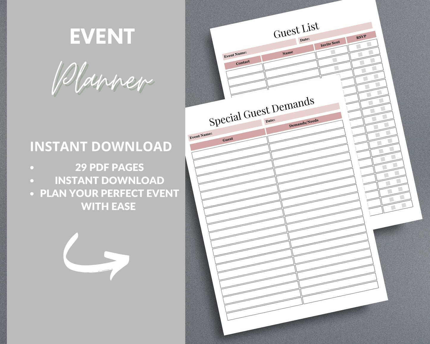 Event Planner – Organize, Budget & Track Every Detail of Your Event | Printable PDF