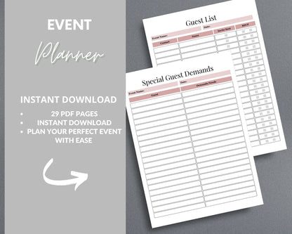 Event Planner – Organize, Budget & Track Every Detail of Your Event | Printable PDF