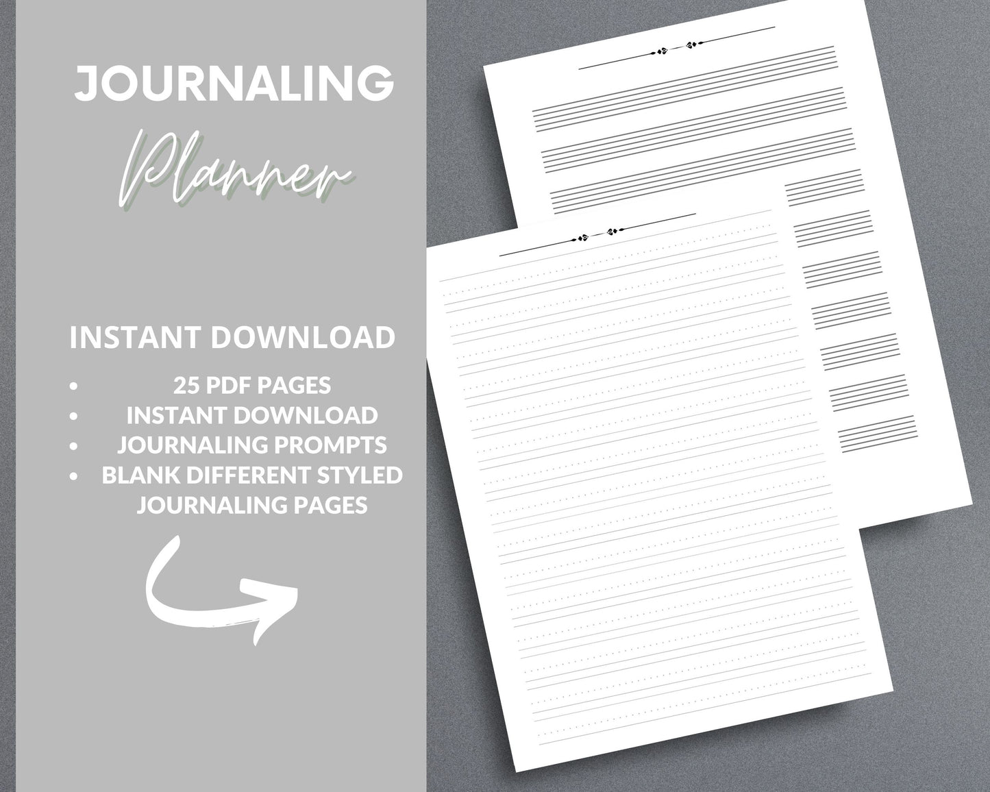 Journaling Planner – Cultivate Self-Reflection & Daily Mindfulness | Printable PDF