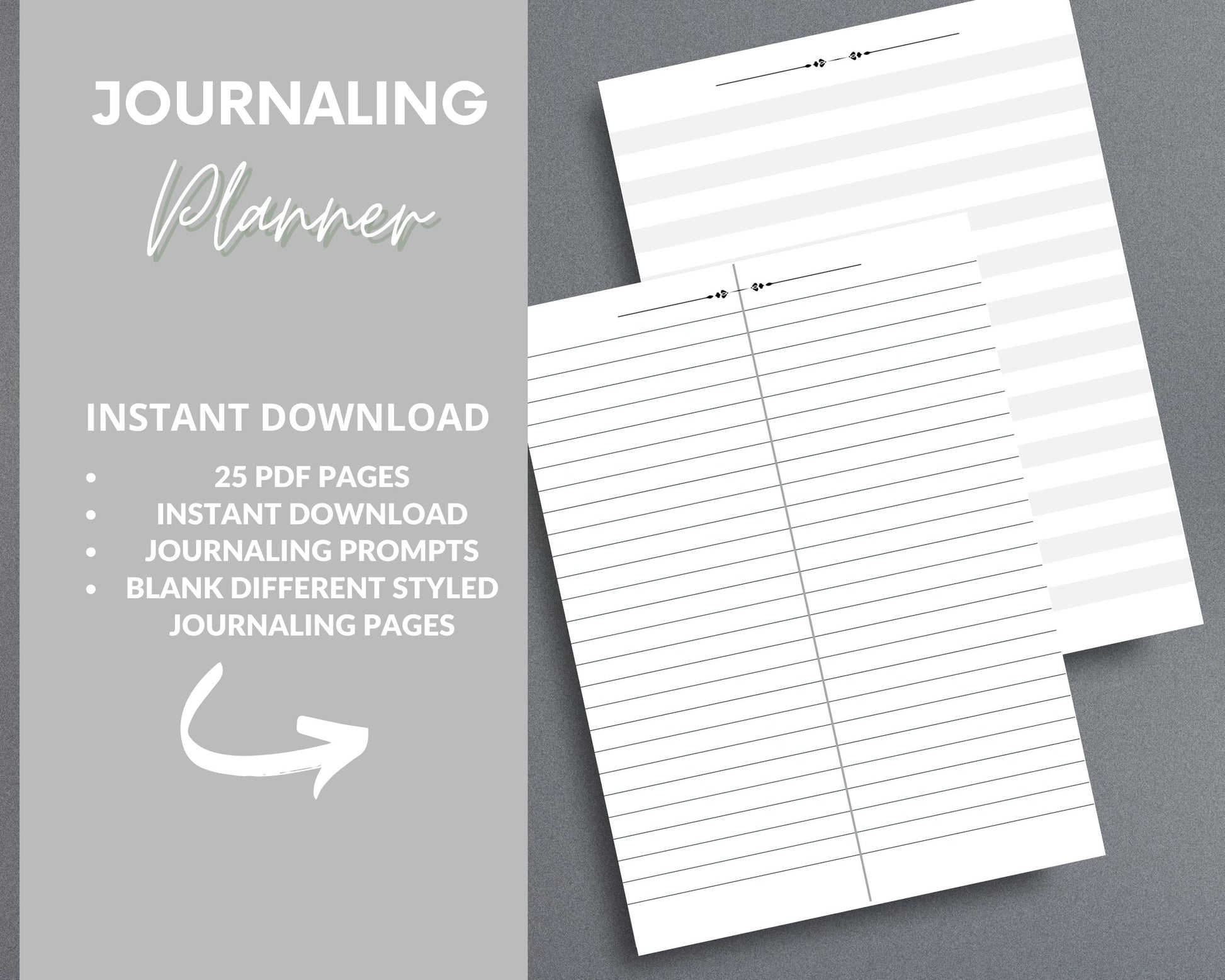 Journaling Planner – Cultivate Self-Reflection & Daily Mindfulness | Printable PDF