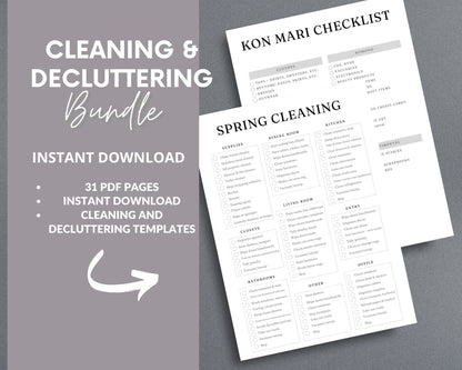 Decluttering & Cleaning Planner – Organize, Simplify & Maintain a Tidy Home | Printable PDF for Printing