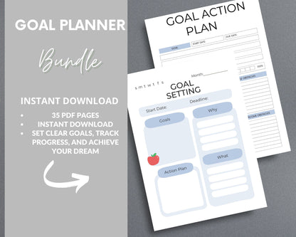 Goal Planner – Set, Track & Achieve Your Goals | Printable PDF