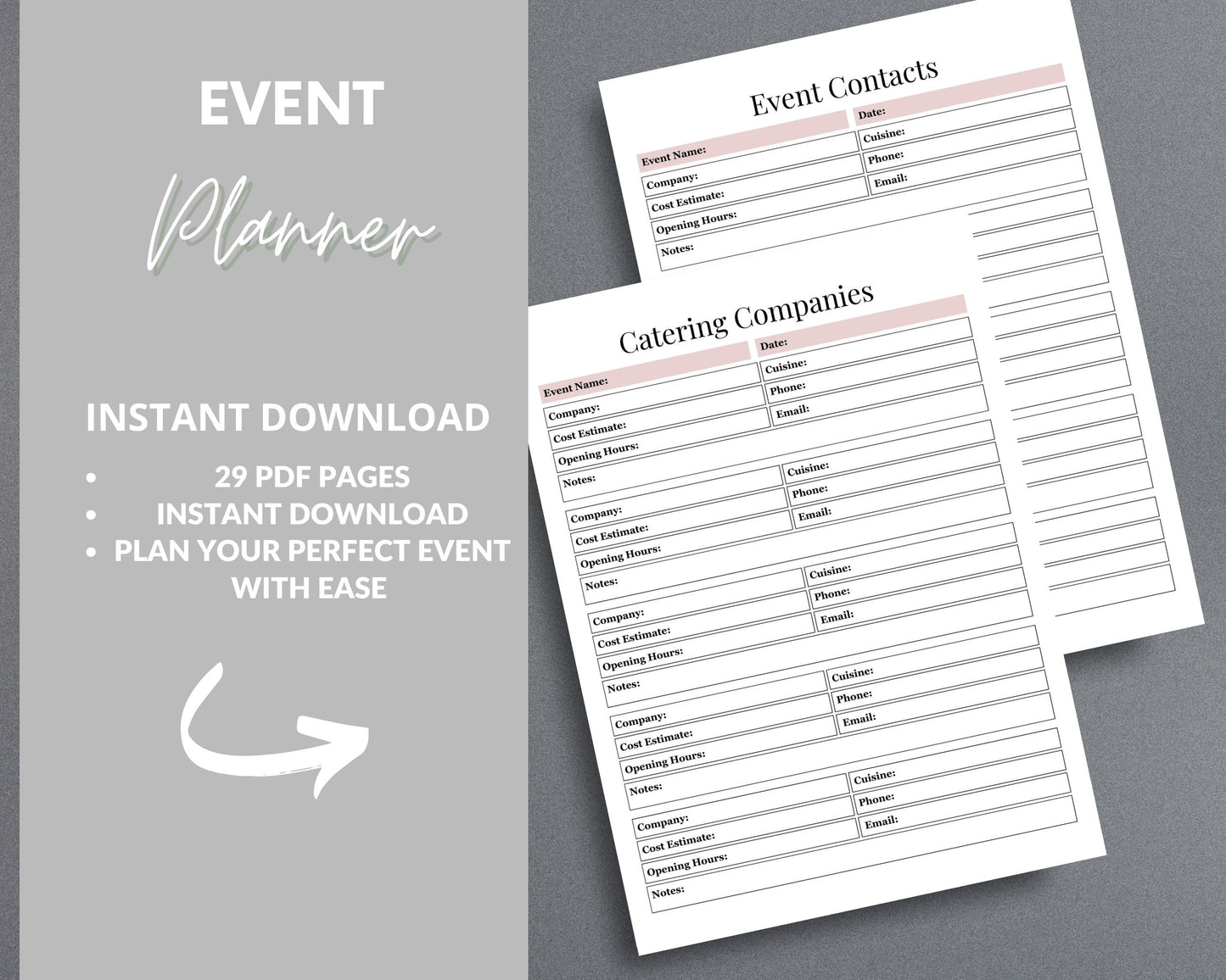Event Planner – Organize, Budget & Track Every Detail of Your Event | Printable PDF