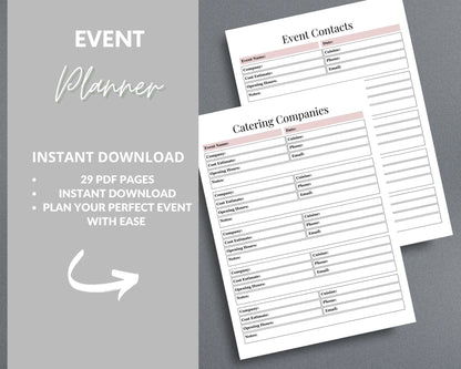 Event Planner – Organize, Budget & Track Every Detail of Your Event | Printable PDF