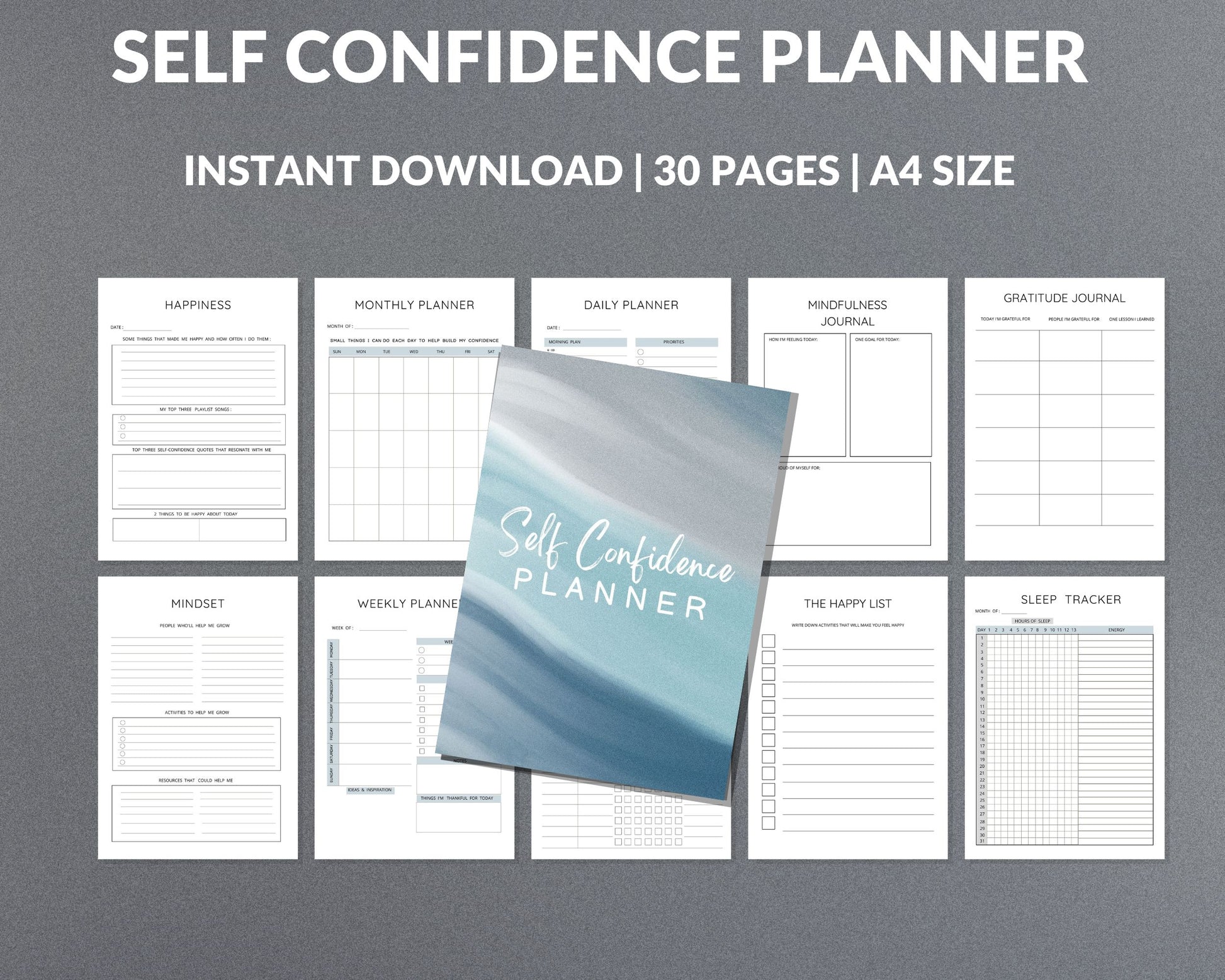 Self-Confidence Planner – Build Self-Esteem, Overcome Doubt & Boost Positivity | Printable PDF 
