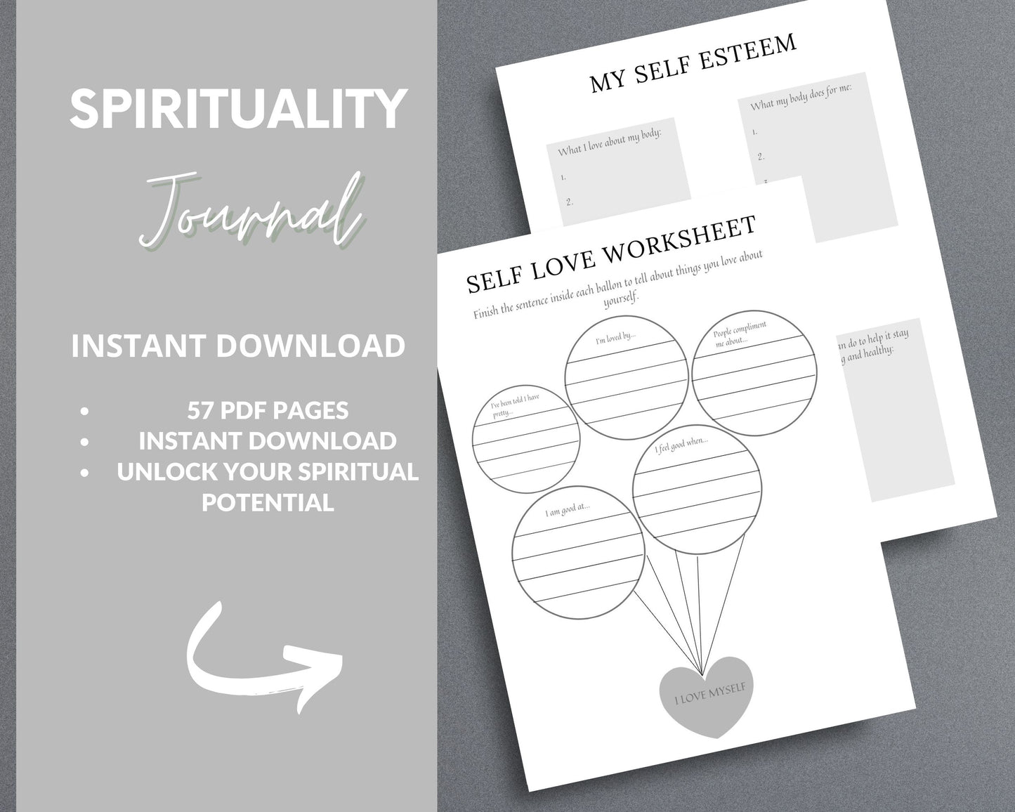 Spiritual Awakening Journal – Connect with Your Higher Self & Manifest Your Purpose | Printable PDF