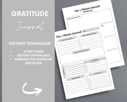 Gratitude Journal – Cultivate Positivity & Mindfulness | Printable PDF 
