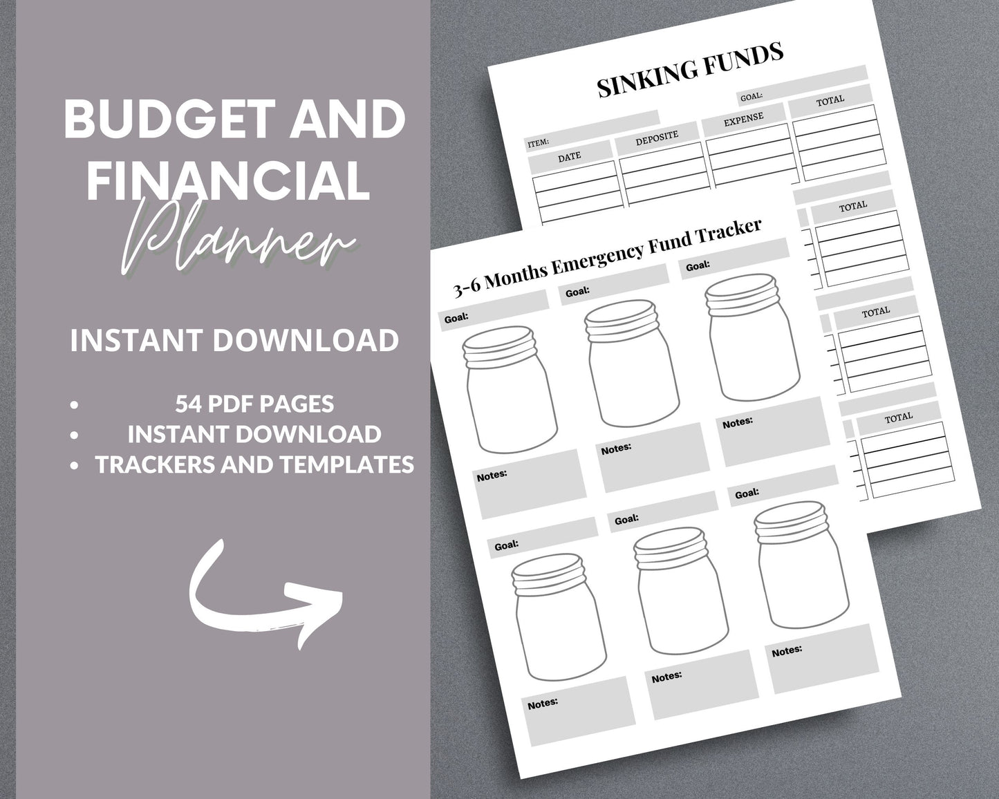 Budget & Financial Planner – Track Expenses, Save Money & Manage Finances | Printable PDF