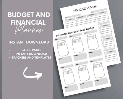 Budget & Financial Planner – Track Expenses, Save Money & Manage Finances | Printable PDF