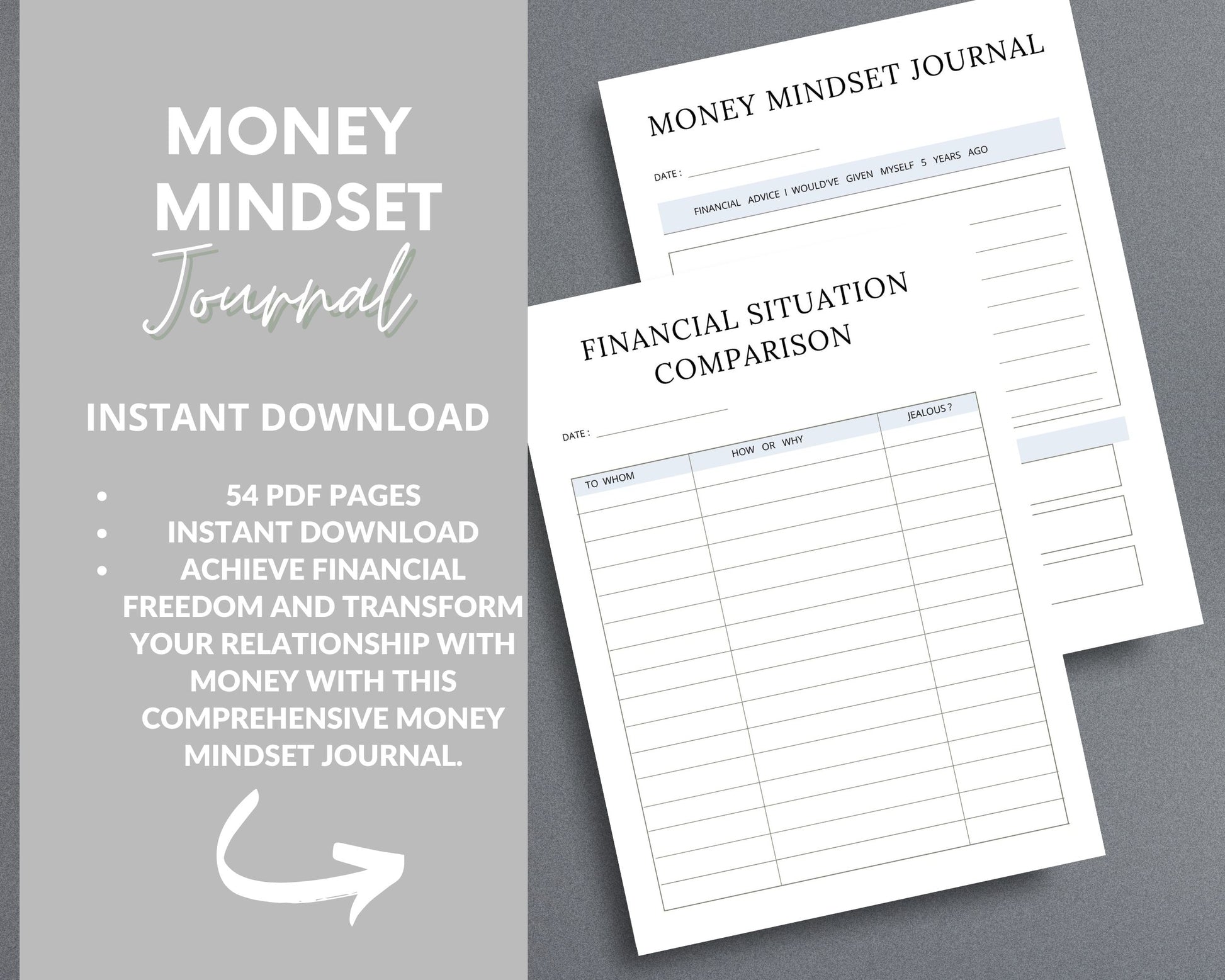 Money Mindset Journal – Shift Your Financial Mindset & Attract Abundance | Printable PDF