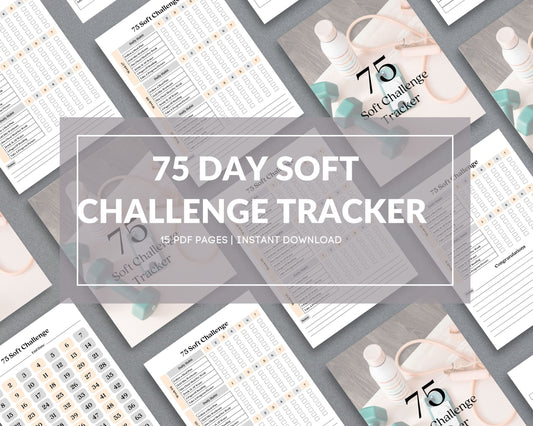 75 Soft Challenge Tracker – Printable Fitness & Wellness Planner | Instant PDF Download