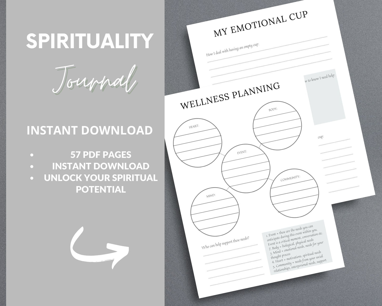 Spiritual Awakening Journal – Connect with Your Higher Self & Manifest Your Purpose | Printable PDF