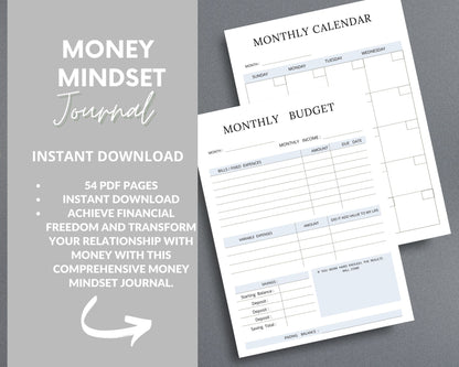 Money Mindset Journal – Shift Your Financial Mindset & Attract Abundance | Printable PDF