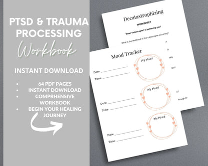 PTSD & Trauma Processing Workbook – Heal, Reflect & Overcome Trauma | Printable PDF