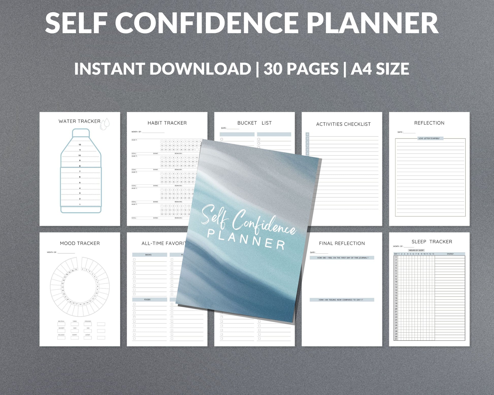 Self-Confidence Planner – Build Self-Esteem, Overcome Doubt & Boost Positivity | Printable PDF 