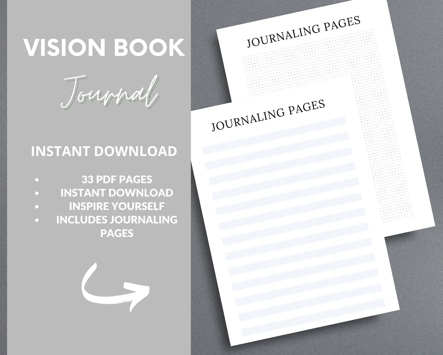 Vision Book Journal – Manifest Your Dreams & Set Life Goals | Printable PDF 