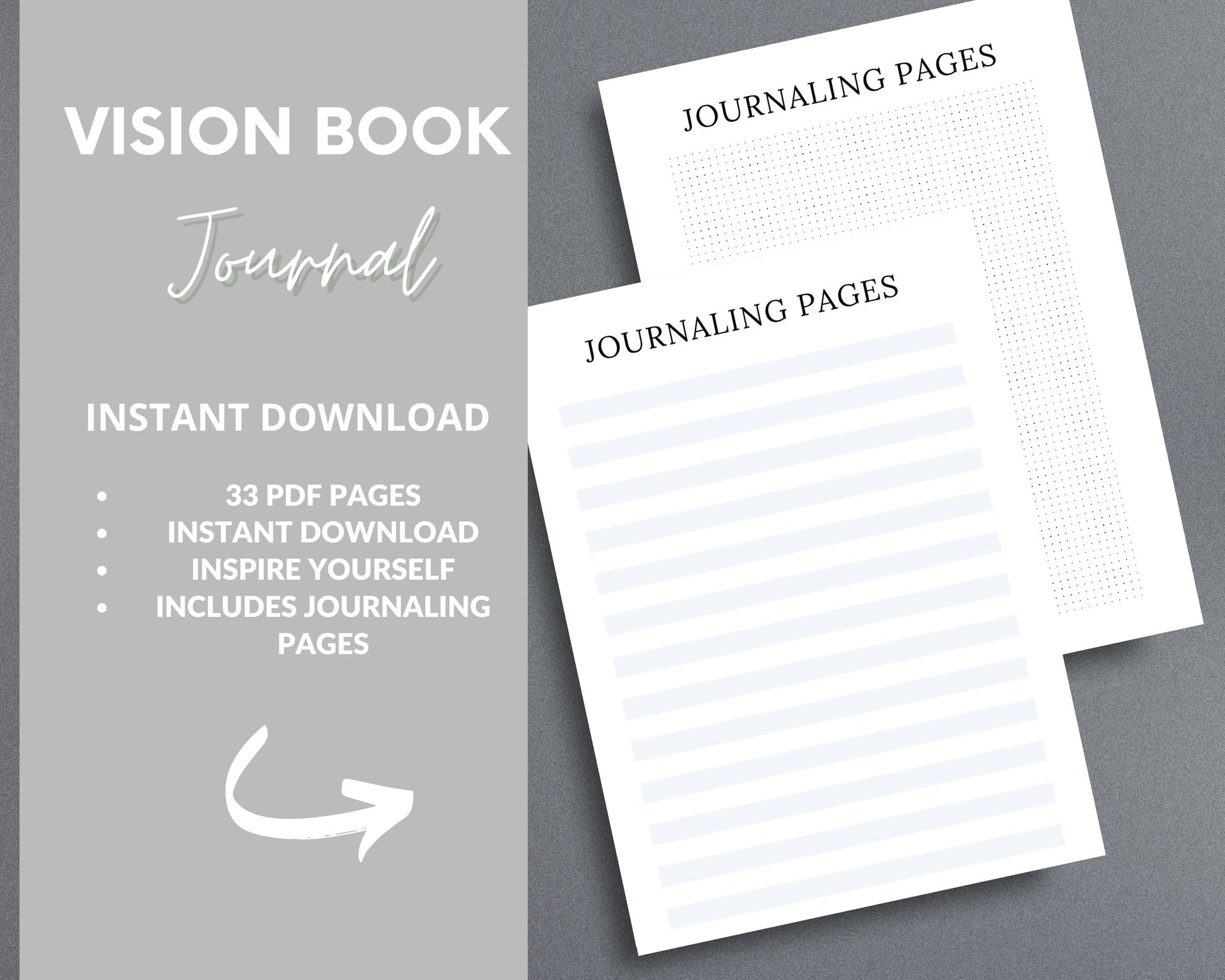 Vision Book Journal – Manifest Your Dreams & Set Life Goals | Printable PDF 