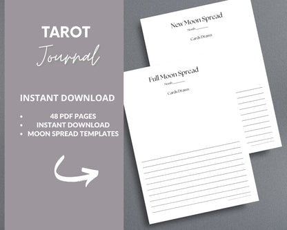 Tarot Journal – Record Readings, Interpretations & Spiritual Insights | Printable PDF