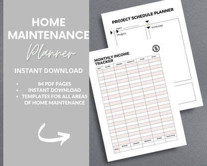 Home Maintenance Planner – Track Repairs, Expenses & Cleaning Schedules | Printable PDF