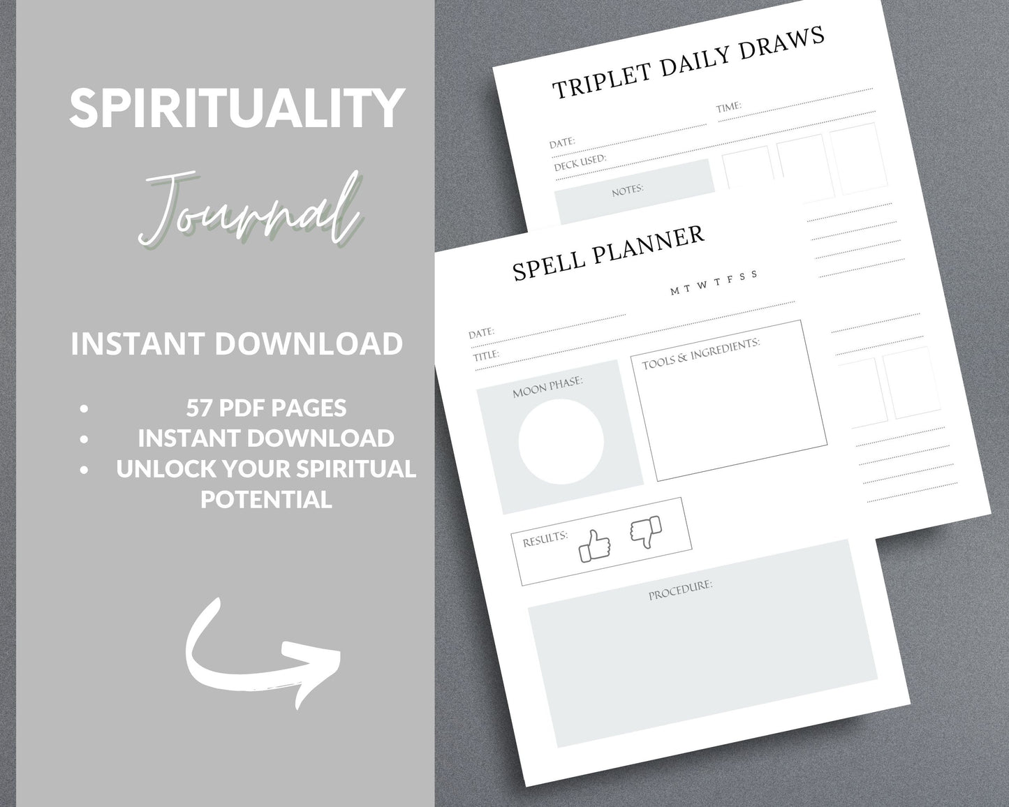 Spiritual Awakening Journal – Connect with Your Higher Self & Manifest Your Purpose | Printable PDF
