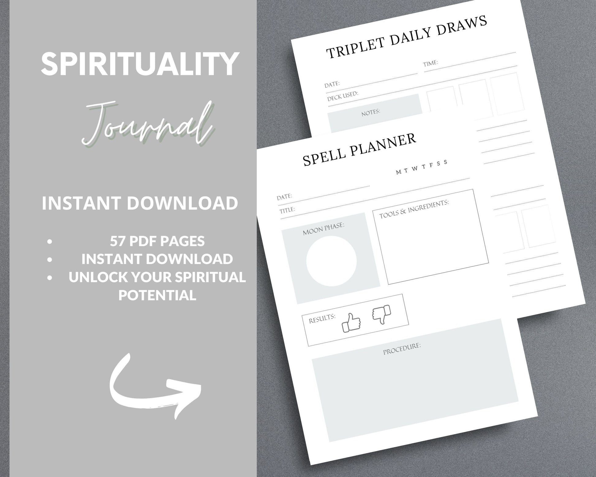 Spiritual Awakening Journal – Connect with Your Higher Self & Manifest Your Purpose | Printable PDF