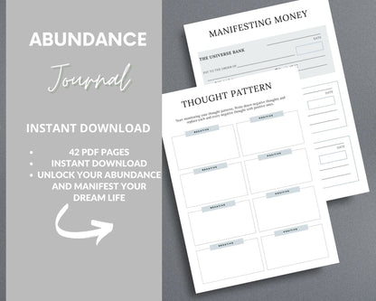 Abundance Journal – Manifest Money, Success & Prosperity | Printable Law of Attraction PDF
