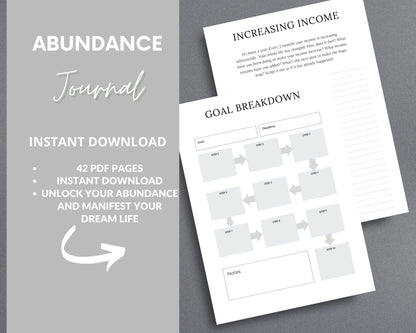 Abundance Journal – Manifest Money, Success & Prosperity | Printable Law of Attraction PDF