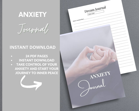 Anxiety Journal – Track Emotions, Manage Stress & Improve Mental Well-Being | Printable PDF