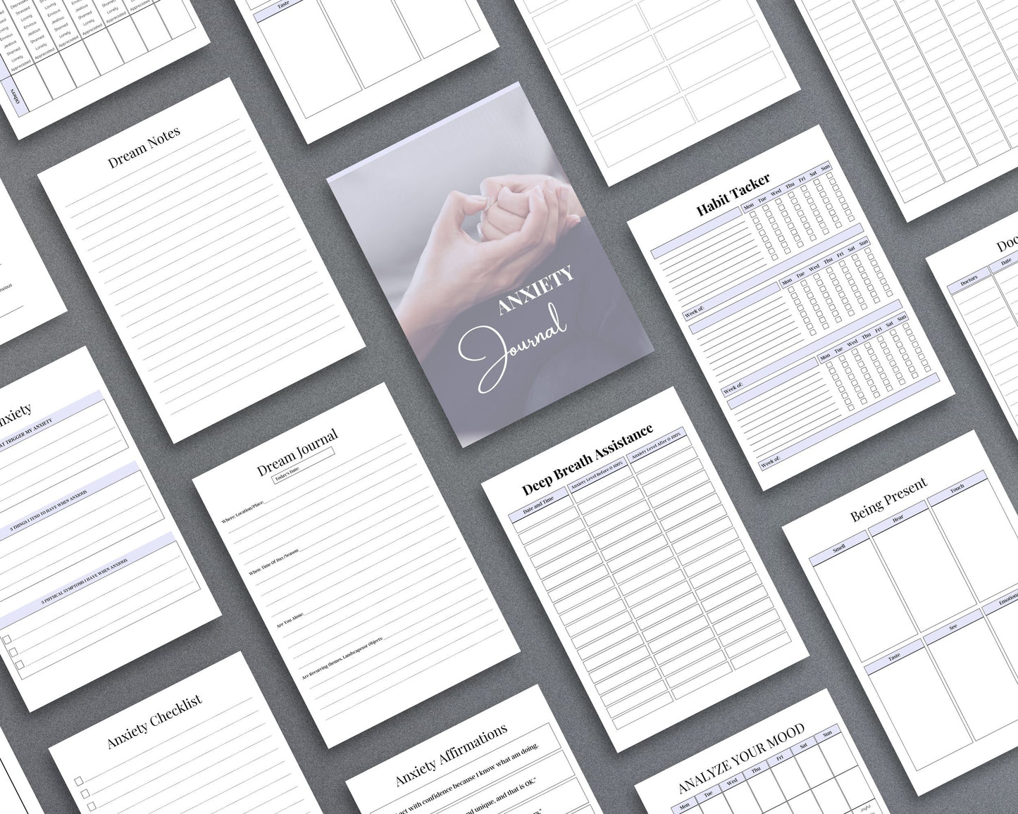 Anxiety Journal – Track Emotions, Manage Stress & Improve Mental Well-Being | Printable PDF