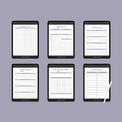 Anxiety & Depression Workbook – Track Mental Health, Emotions & Self-Care | Printable PDF
