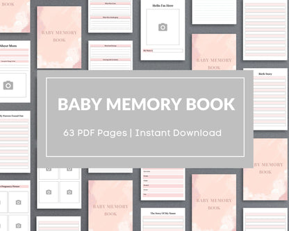 Baby Memory Book – Capture Precious First Moments & Milestones | Printable PDF