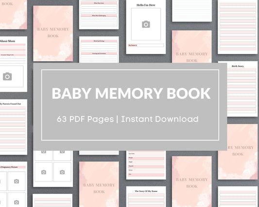 Baby Memory Book – Capture Precious First Moments & Milestones | Printable PDF