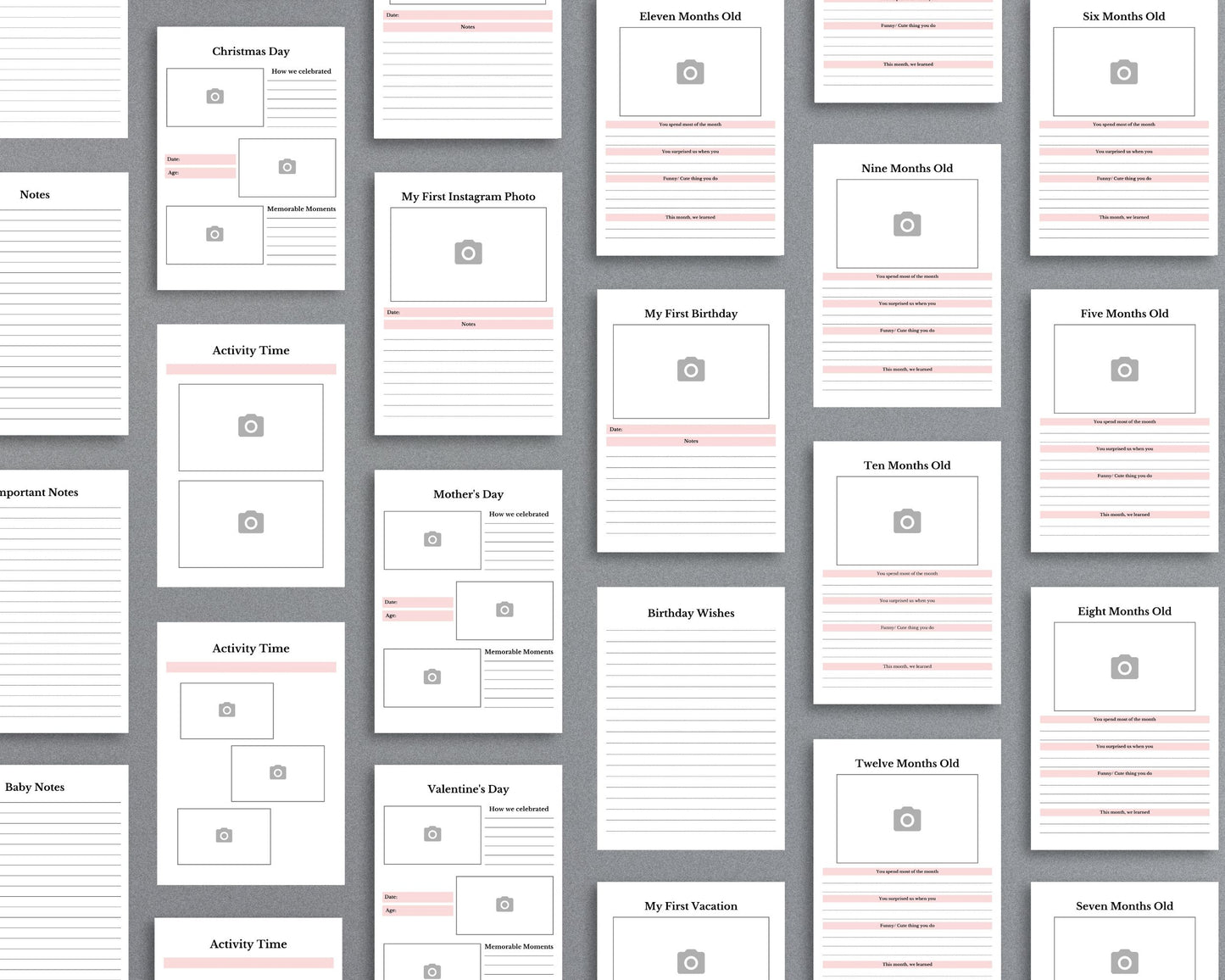 Baby Memory Book – Capture Precious First Moments & Milestones | Printable PDF