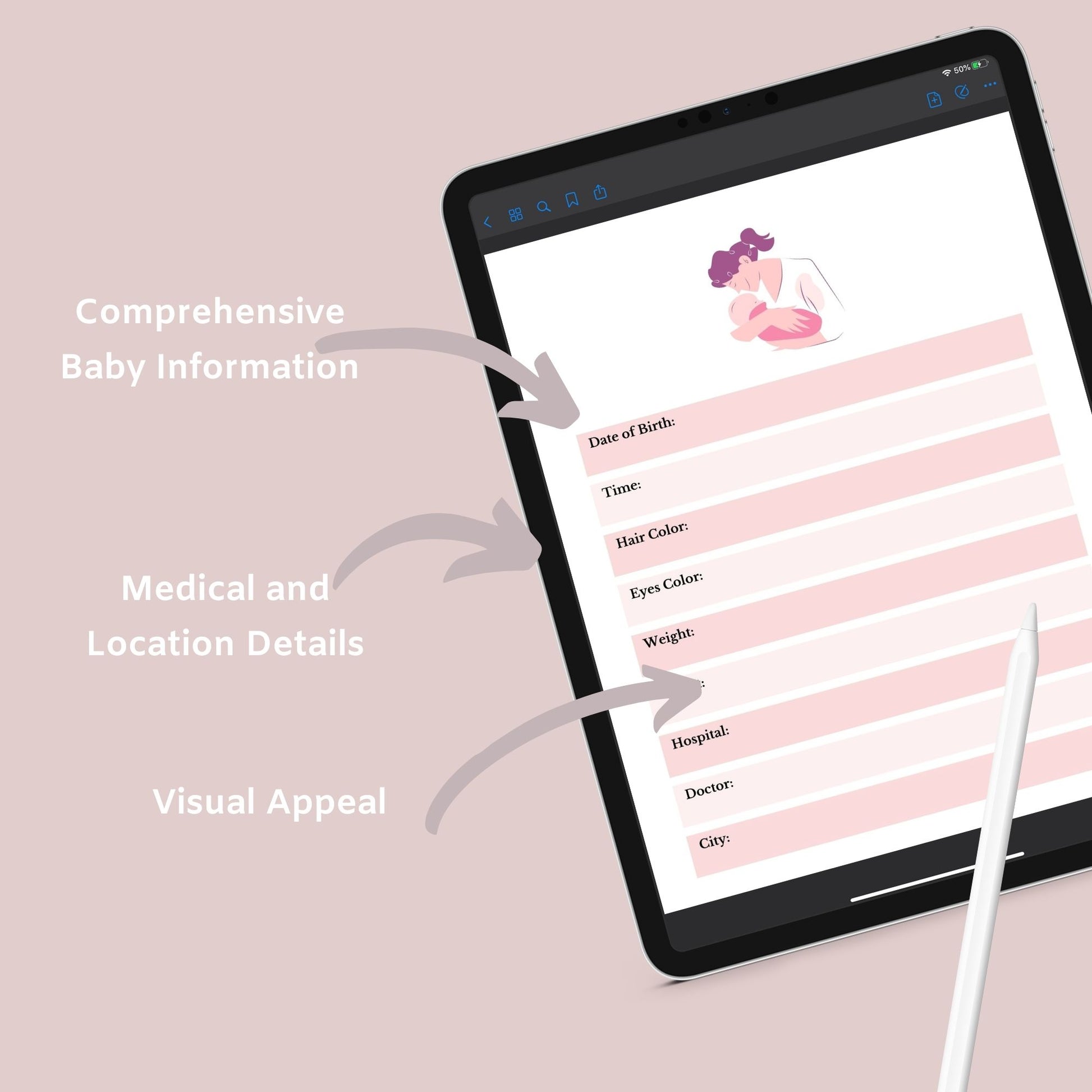 Baby Memory Journal | Digital Baby Book | Instant Download PDF