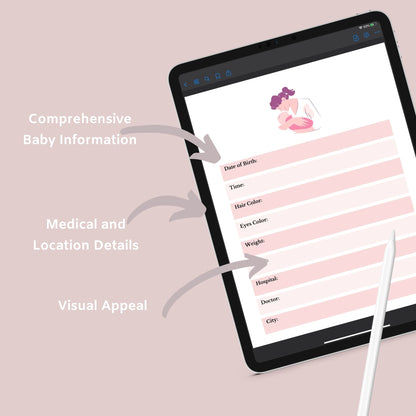 Baby Memory Journal | Digital Baby Book | Instant Download PDF