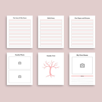 Baby Memory Journal | Digital Baby Book | Instant Download PDF