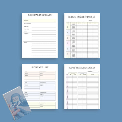 Blood Sugar Planner | Diabetes Log Book | Printable Glucose Tracker PDF