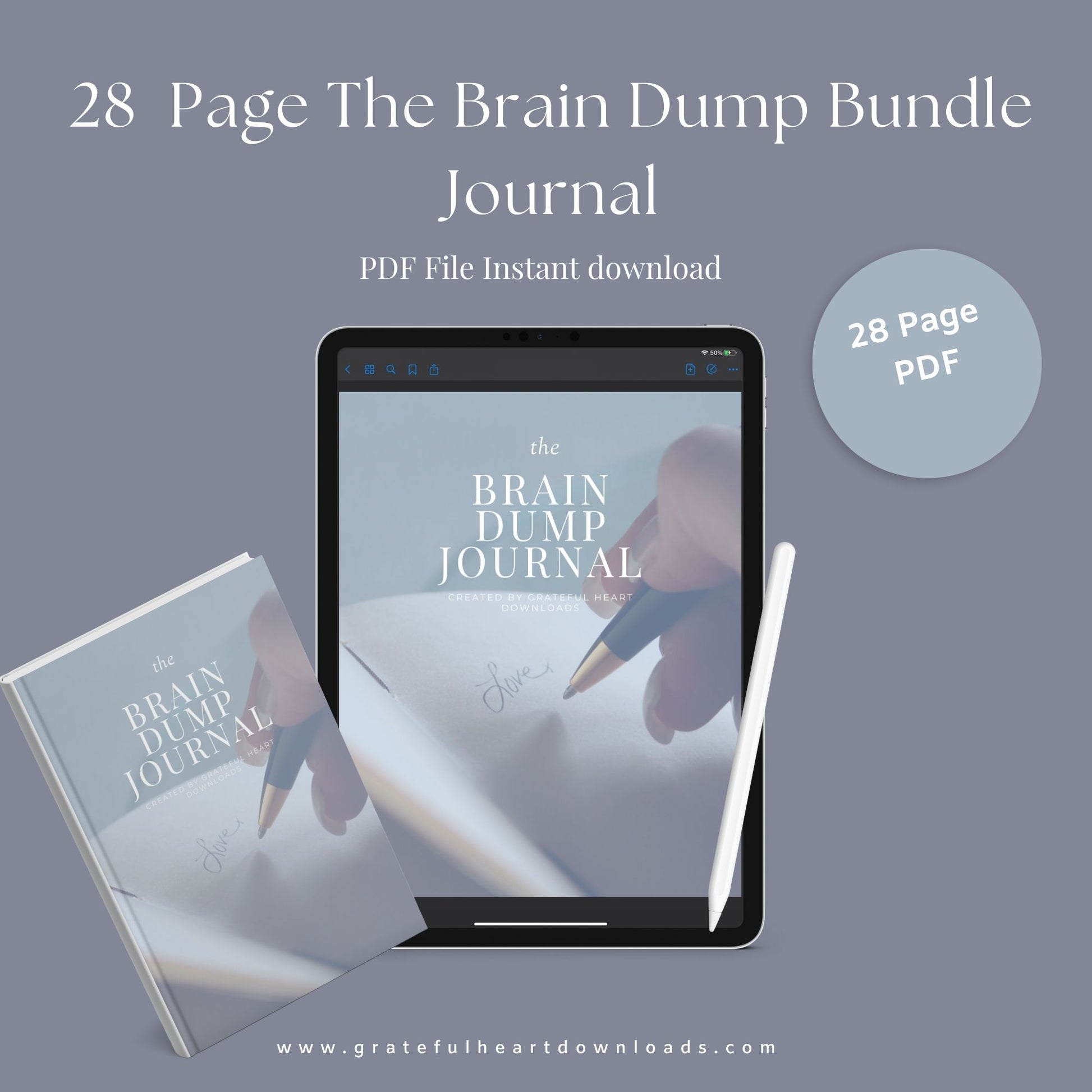 Brain Dump Journal | Printable Productivity Planner | Digital PDF